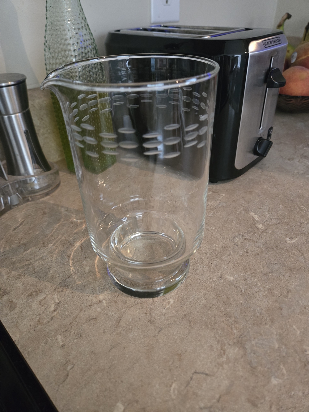 Princess House Clear Glass Mixing Pitcher with Spout